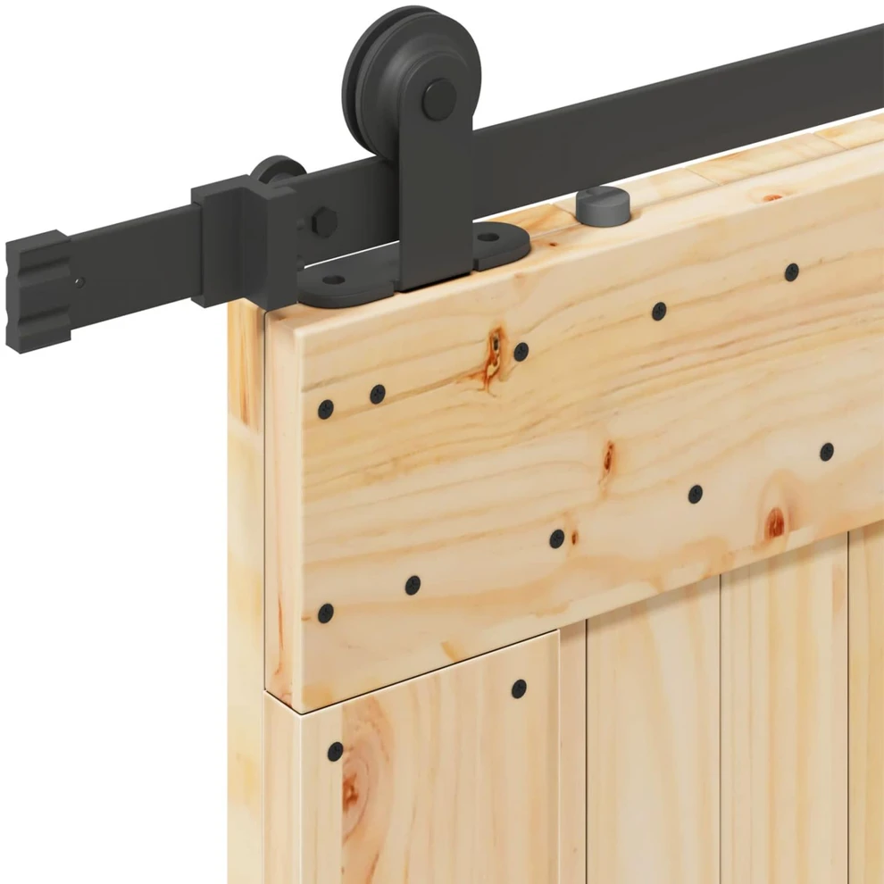 Slankios durys NARVIK Natūrali ir juoda 70 x 210 cm (213,5 cm)