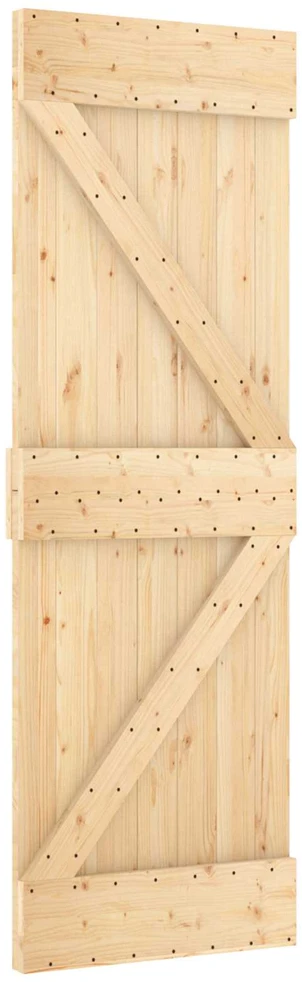 Slankios durys NARVIK Natūrali ir juoda 70 x 210 cm (213,5 cm)