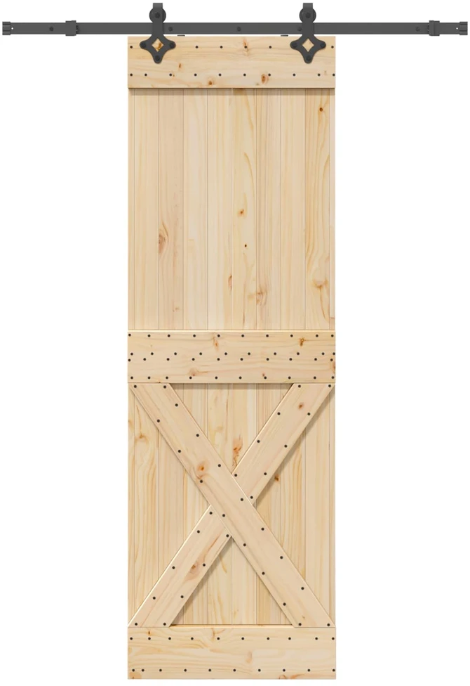 Slankios durys NARVIK Natūrali ir juoda 70 x 210 cm (152,5 cm)