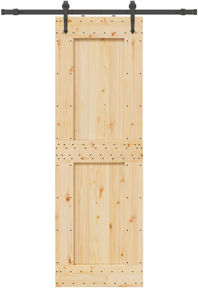 Slankios durys NARVIK Natūrali ir juoda 70 x 210 cm (152,5 cm)