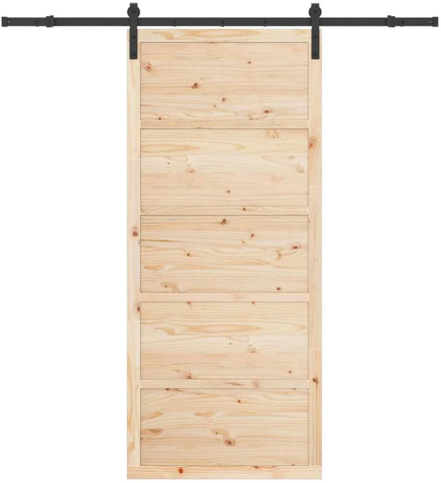 Slankios durys Natūrali 100 x 208 cm Pušies medienos masyvas
