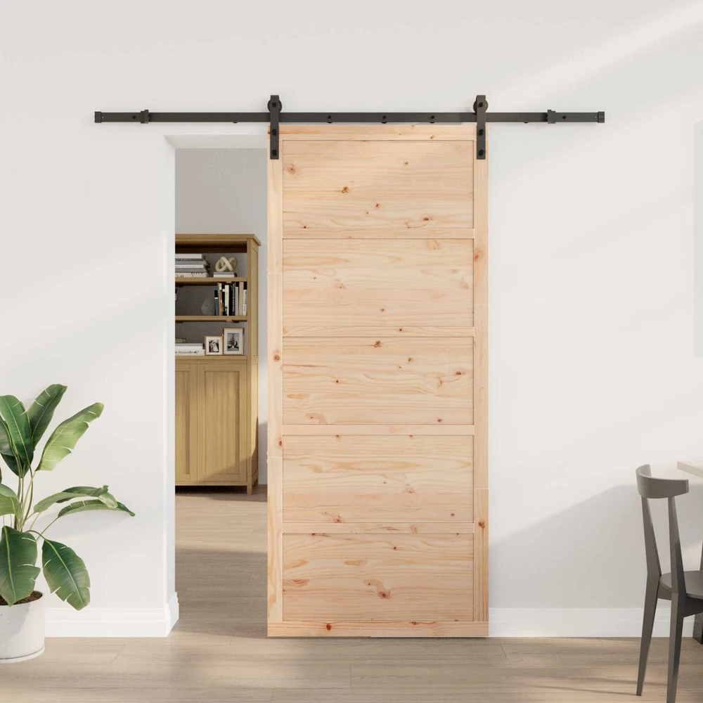 Slankios durys Natūrali 100 x 208 cm Pušies medienos masyvas