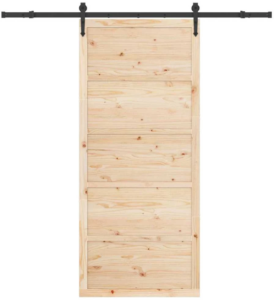 Slankios durys 100 x 208 cm Pušies medienos masyvas Natūrali