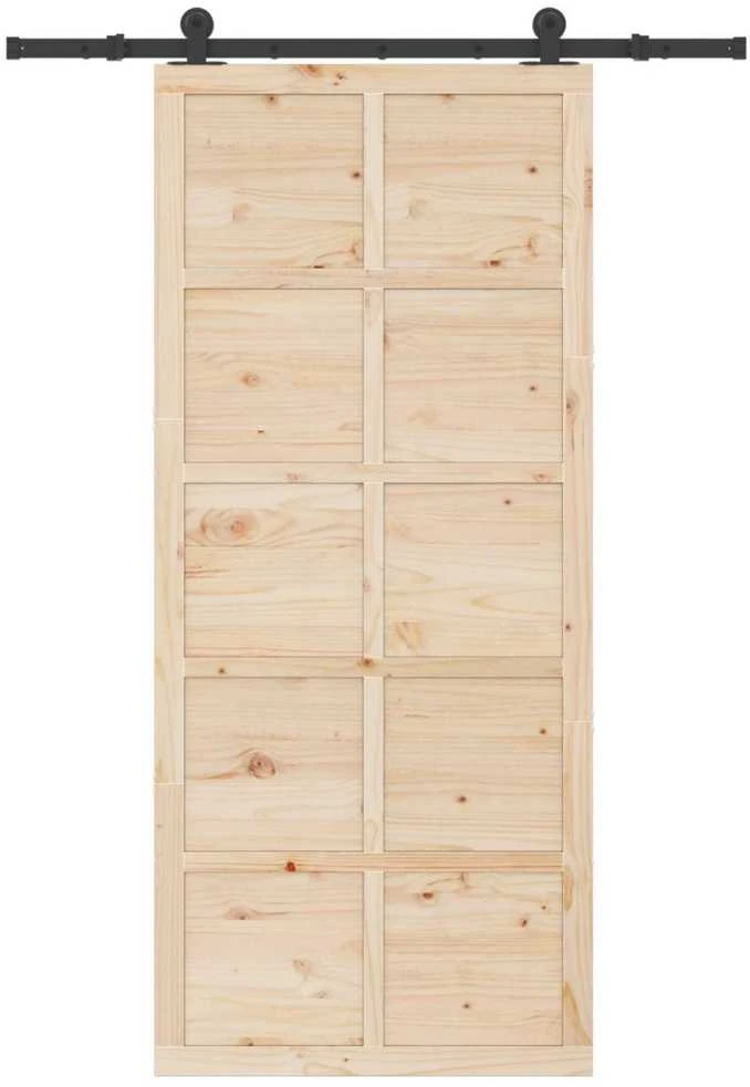 Slankios durys 80 x 208 cm Pušies medienos masyvas Natūrali