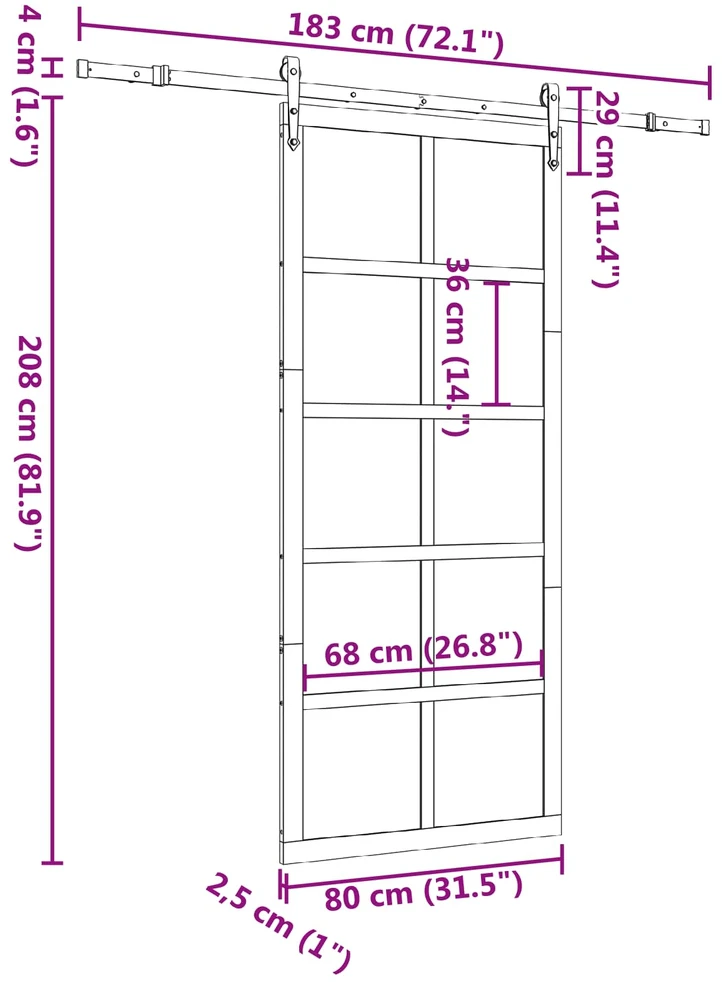 Slankios durys Natūrali 80 x 208 cm Pušies medienos masyvas