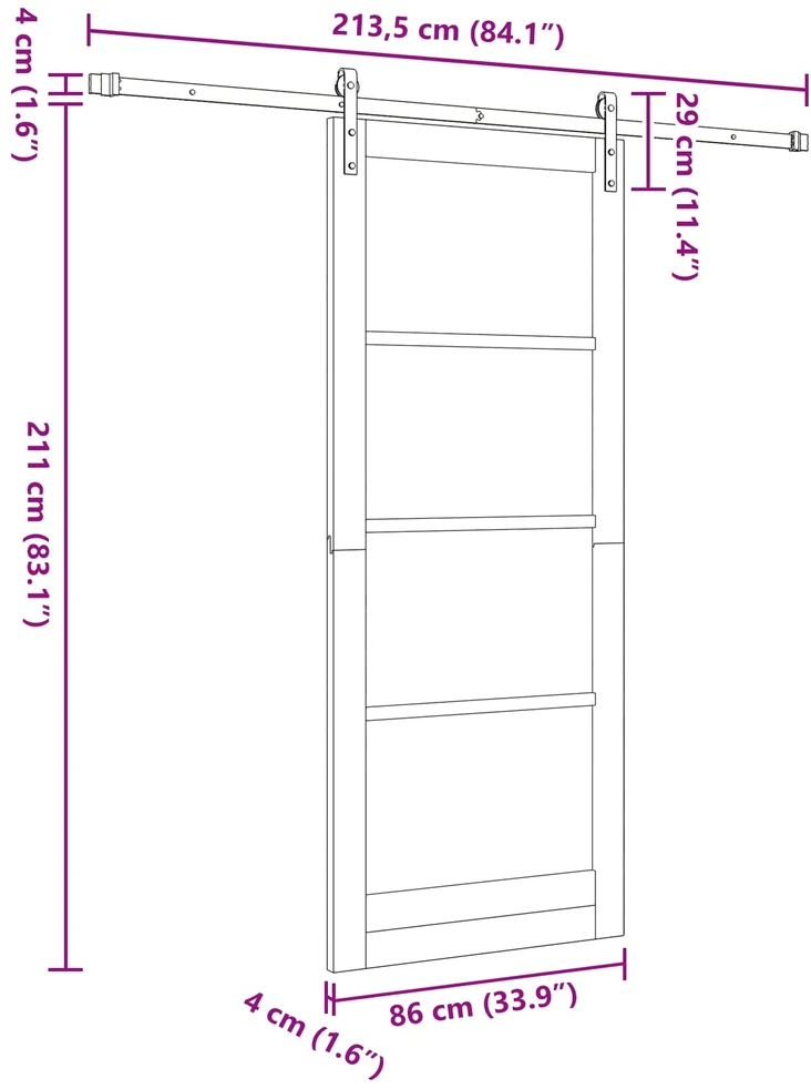 Slankios durys Natūrali 86 x 211 cm Pušies medienos masyvas
