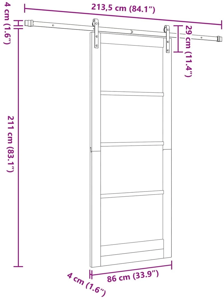 Slankios durys Natūrali 86 x 211 cm Pušies medienos masyvas