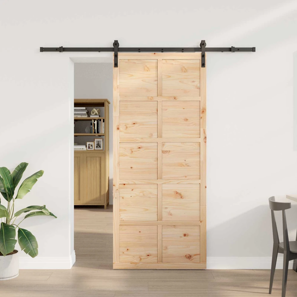 Slankios durys Natūrali 90 x 208 cm Pušies medienos masyvas