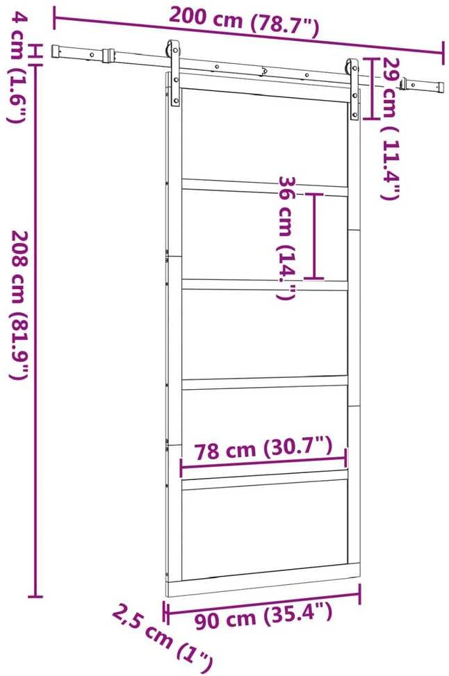 Slankios durys Natūrali 90 x 208 cm Pušies medienos masyvas