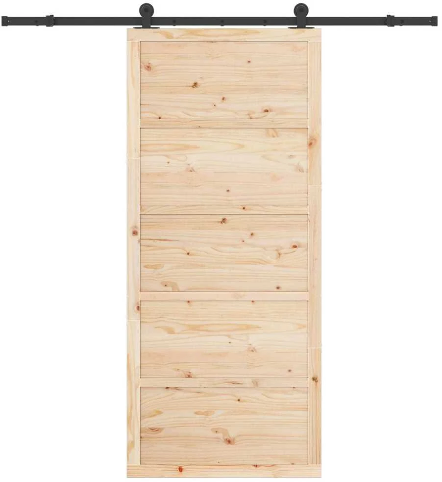 Slankios durys 90 x 208 cm Pušies medienos masyvas Natūrali