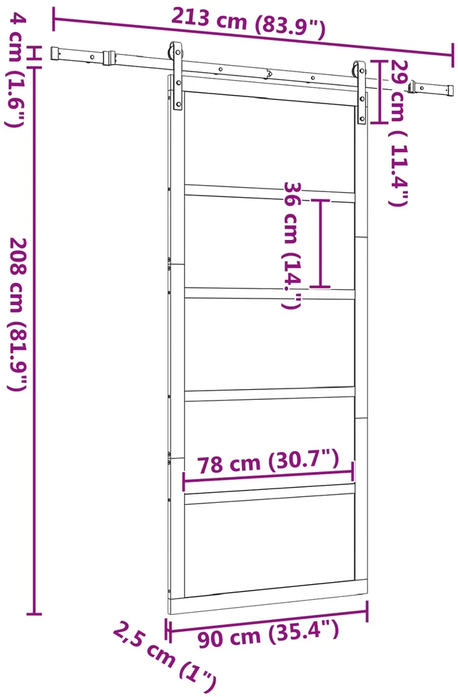 Slankios durys Natūrali 90 x 208 cm Pušies medienos masyvas
