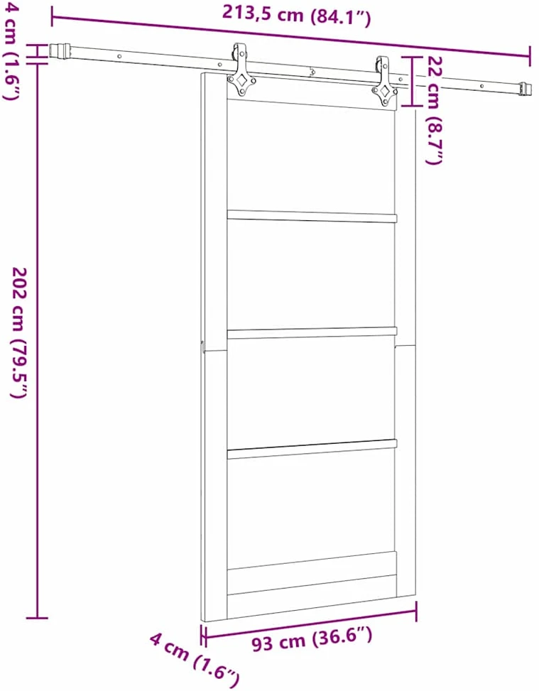 Slankios durys Natūrali 93 x 202 cm