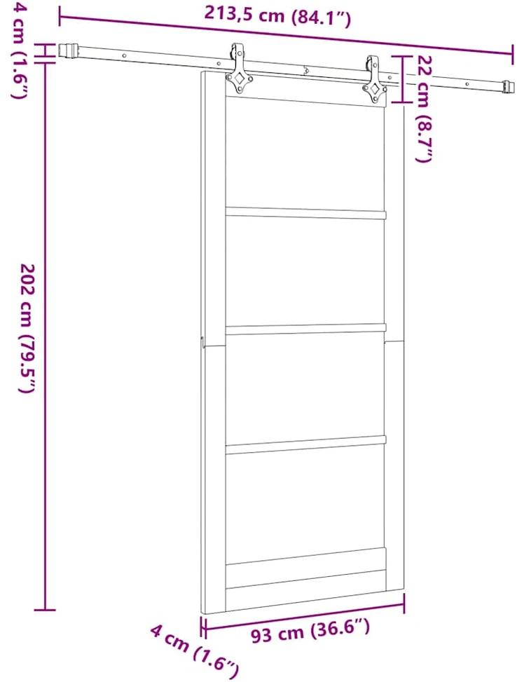 Slankios durys Natūrali 93 x 211 cm
