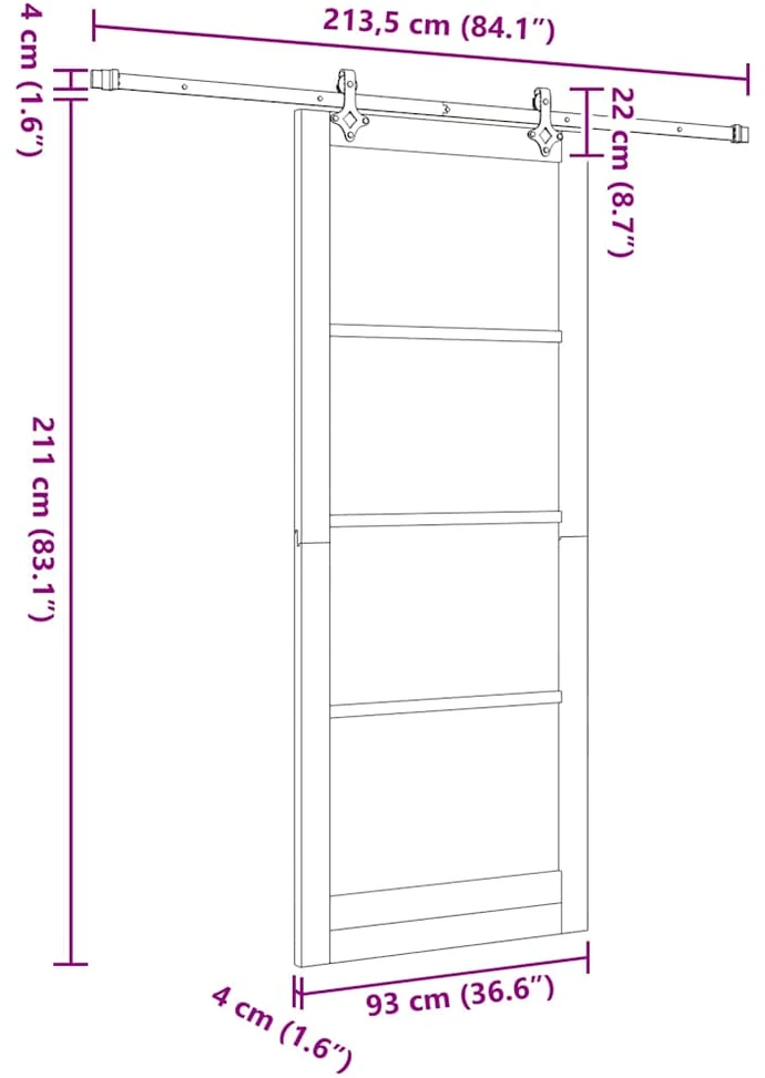 Slankios durys Natūrali 93 x 232 cm