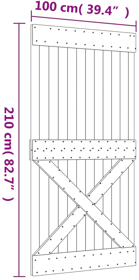 Slankios durys Natūrali ir Balta 100 x 210 cm