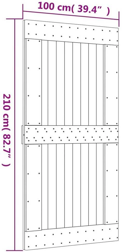 Slankios durys Natūrali ir Balta 100 x 210 cm