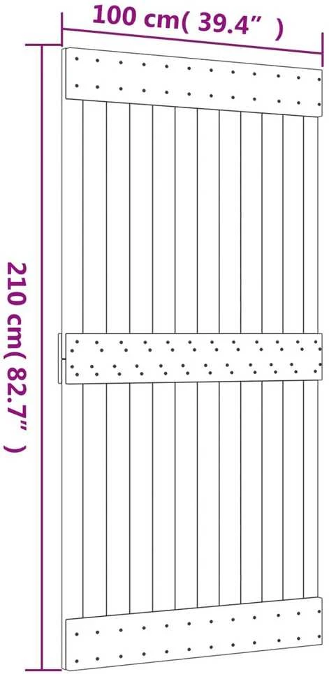 Slankios durys Natūrali ir Balta 100 x 210 cm