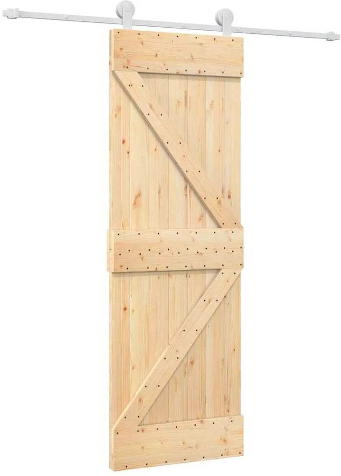 Slankios durys 70 x 210 cm Natūrali ir Balta