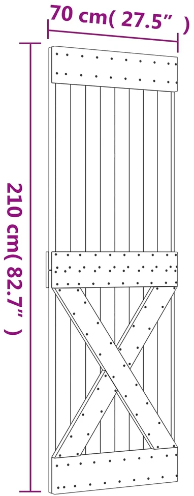 Slankios durys Natūrali ir Balta 70 x 210 cm