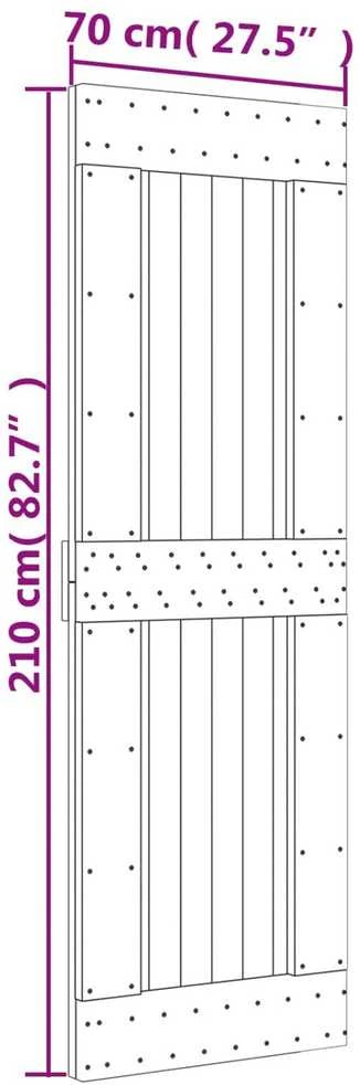 Slankios durys 70 x 210 cm Natūrali ir Balta