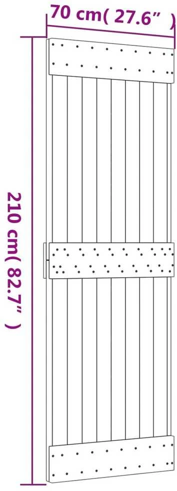 Slankios durys 70 x 210 cm Natūrali ir Balta