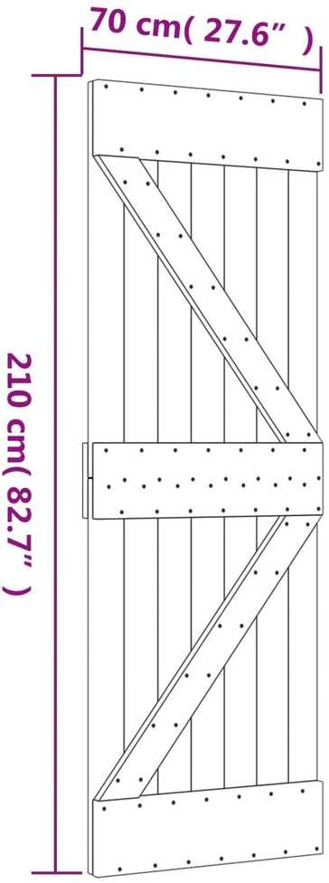 Slankios durys 70 x 210 cm Natūrali ir Balta