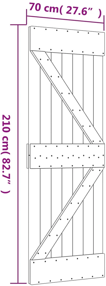 Slankios durys Natūrali ir Balta 70 x 210 cm