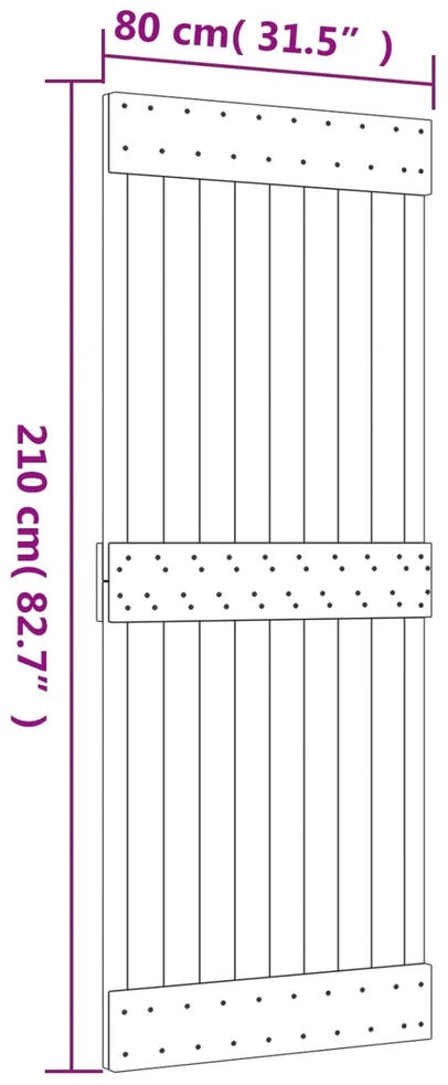 Slankios durys 80 x 210 cm Natūrali ir Balta