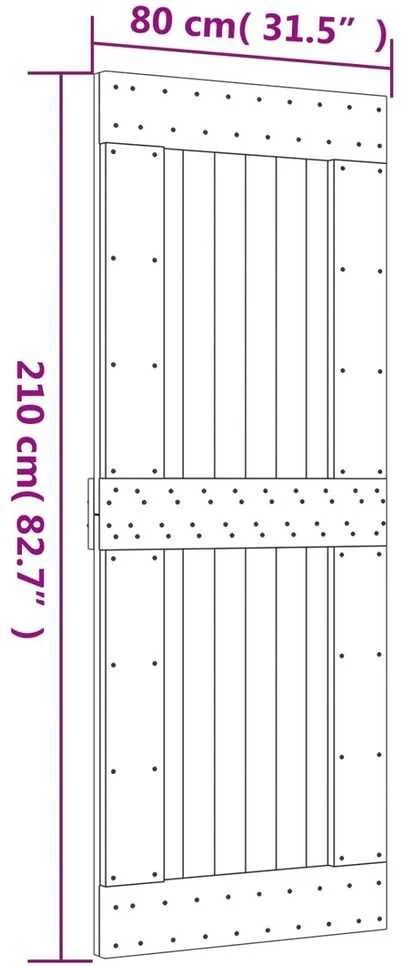 Slankios durys 80 x 210 cm Natūrali ir Balta