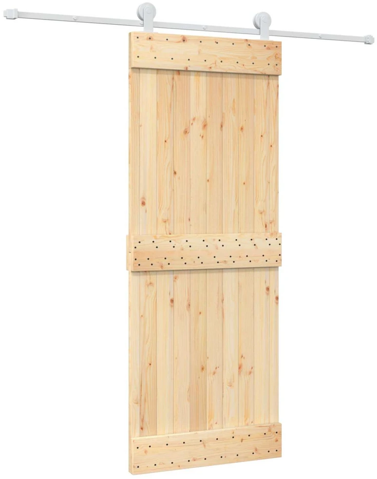 Slankios durys 80 x 210 cm Natūrali ir Balta