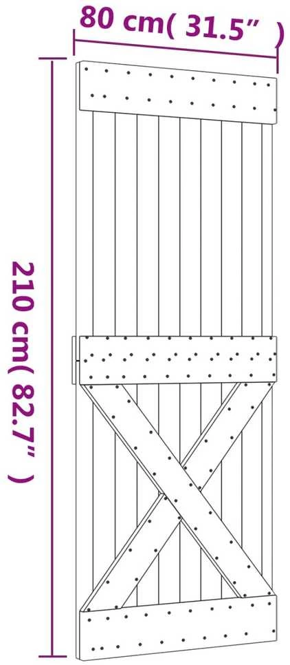 Slankios durys 80 x 210 cm Natūrali ir Balta