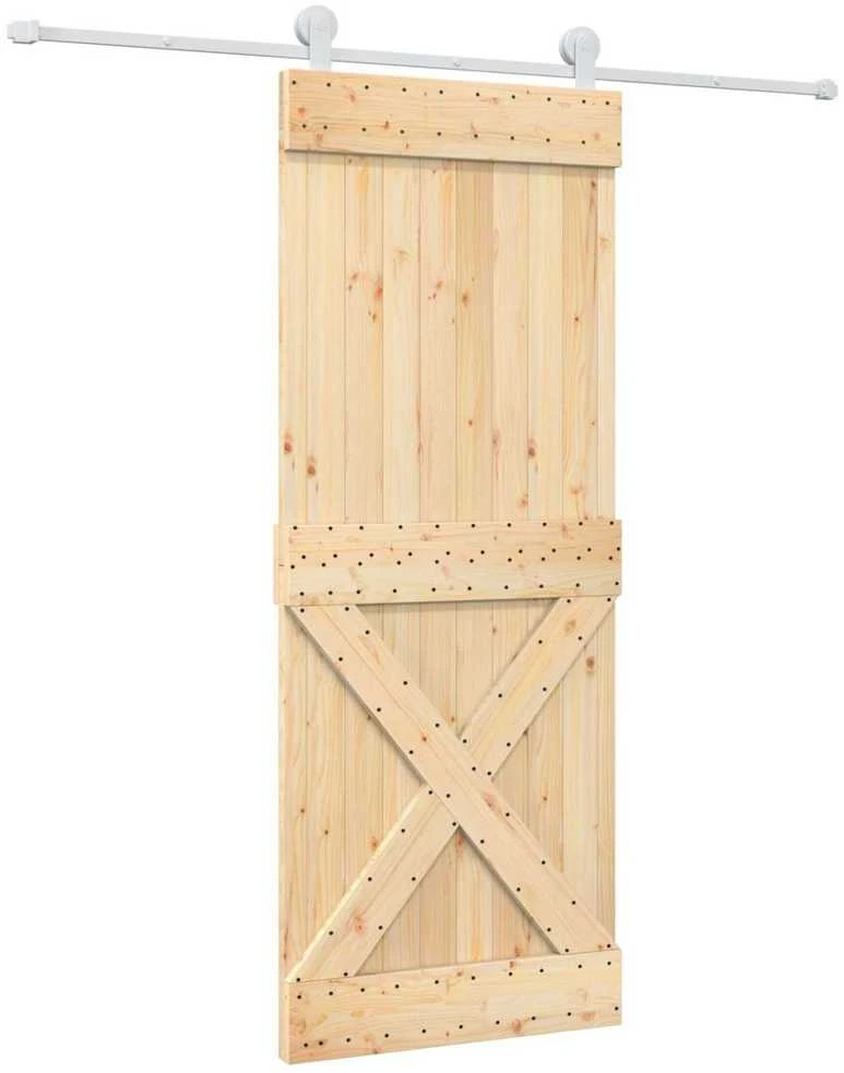 Slankios durys 80 x 210 cm Natūrali ir Balta