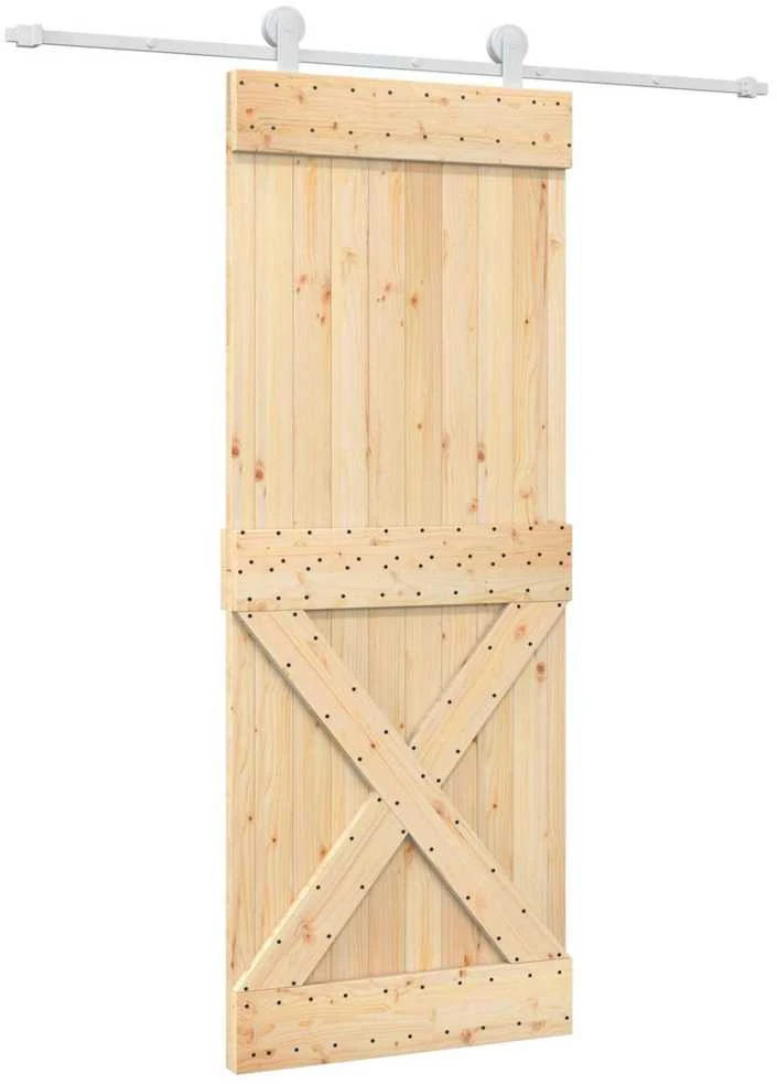 Slankios durys 80 x 210 cm Natūrali ir Balta