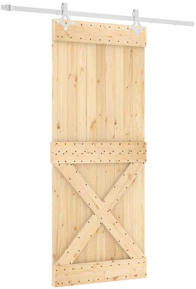 Slankios durys 85 x 210 cm Natūrali ir Balta