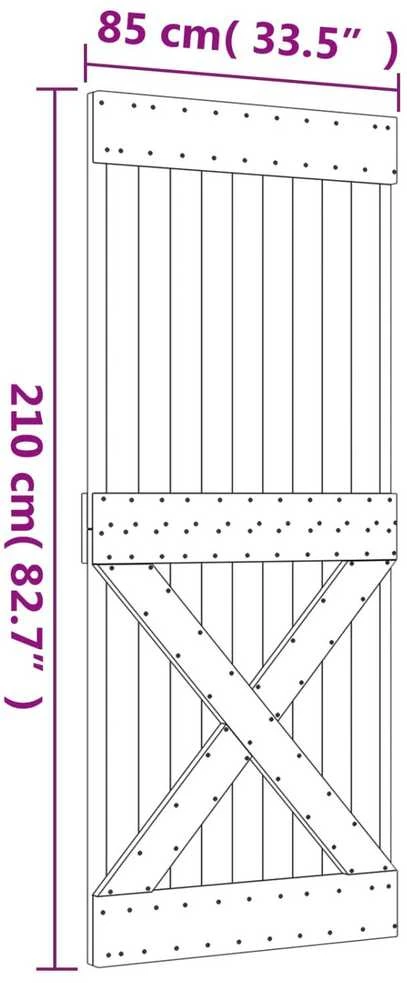 Slankios durys 85 x 210 cm Natūrali ir Balta