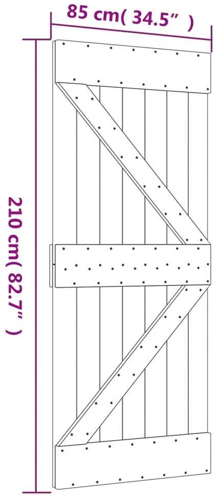 Slankios durys 85 x 210 cm Natūrali ir Balta