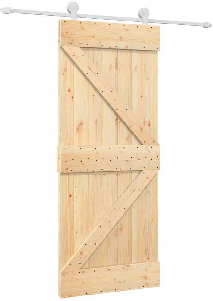 Slankios durys 85 x 210 cm Natūrali ir Balta