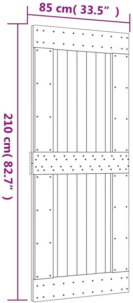 Slankios durys 85 x 210 cm Natūrali ir Balta