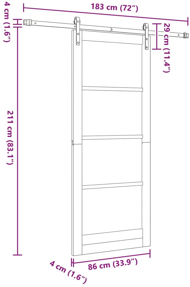Slankios durys 86 x 211 cm Pušies medienos masyvas