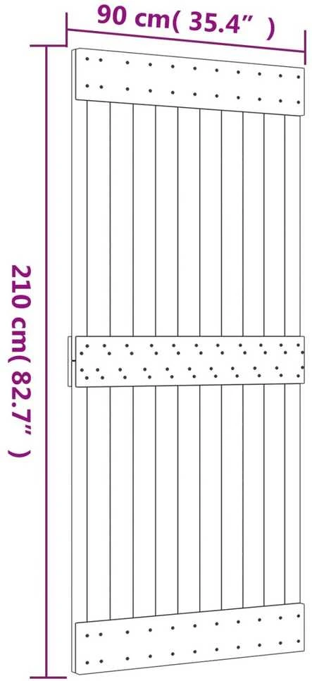 Slankios durys 90 x 210 cm Natūrali ir Balta