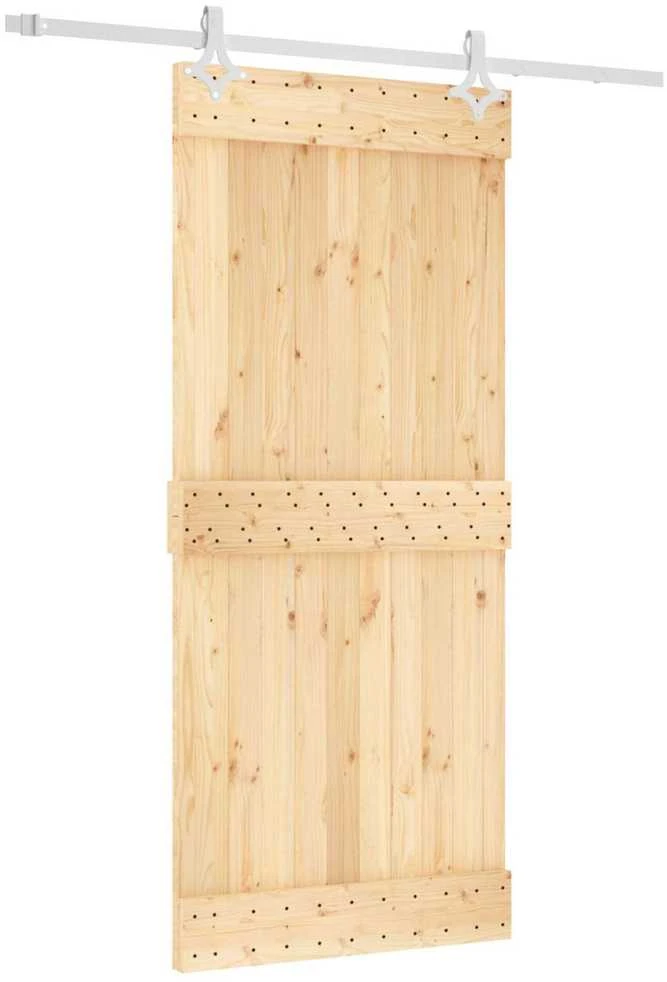 Slankios durys 90 x 210 cm Natūrali ir Balta