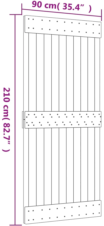 Slankios durys Natūrali ir Balta 90 x 210 cm