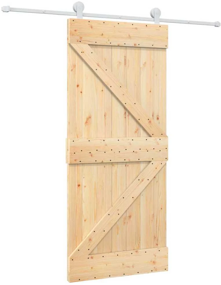 Slankios durys 90 x 210 cm Pušies medienos masyvas