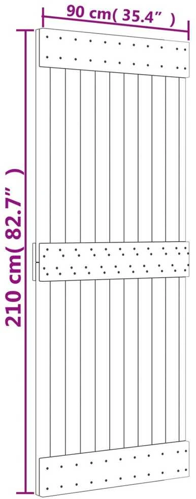 Slankios durys 90 x 210 cm Natūrali ir Balta
