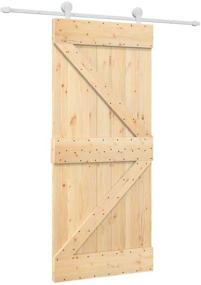 Slankios durys 90 x 210 cm Pušies medienos masyvas