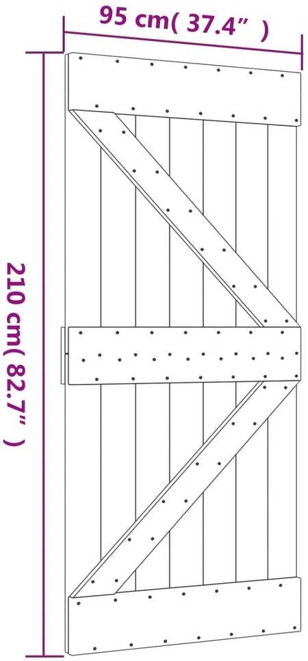 Slankios durys 95 x 210 cm Natūrali ir Balta