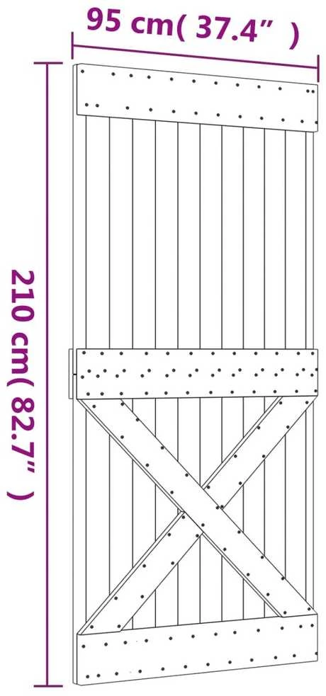 Slankios durys 95 x 210 cm Natūrali ir Balta