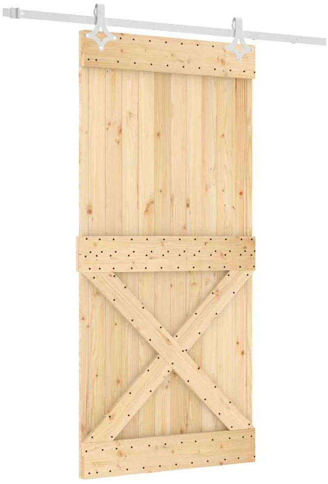 Slankios durys 95 x 210 cm Natūrali ir Balta