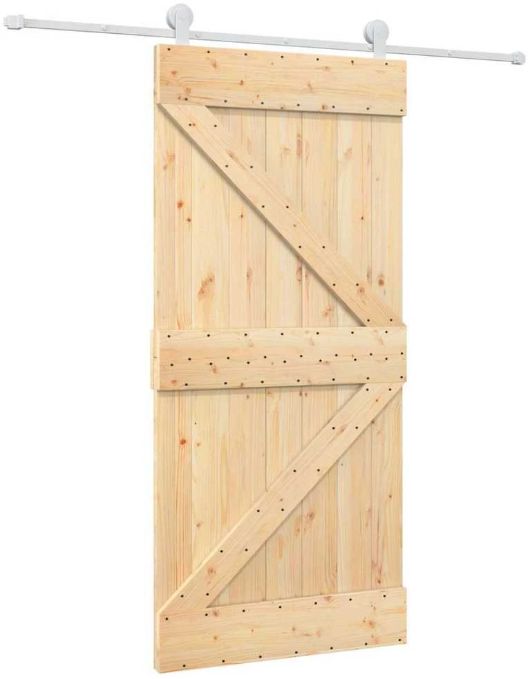 Slankios durys 95 x 210 cm Natūrali ir Balta
