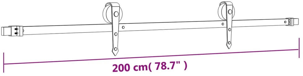 Slankios durys Natūrali ir juoda 100 x 210 cm